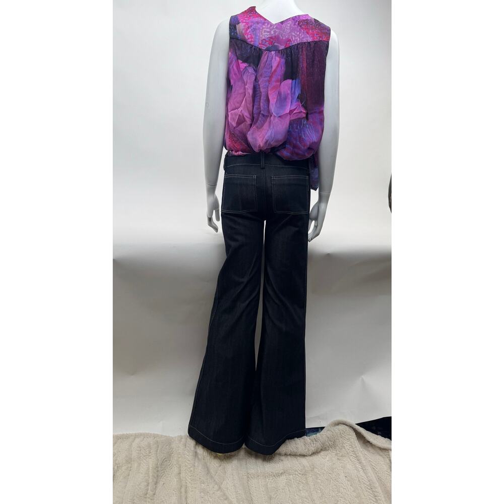 Balenciaga NWOT Dark Wash Wide Leg Flare Jeans – Size 27 – Made in Italy - Picture 3 of 15